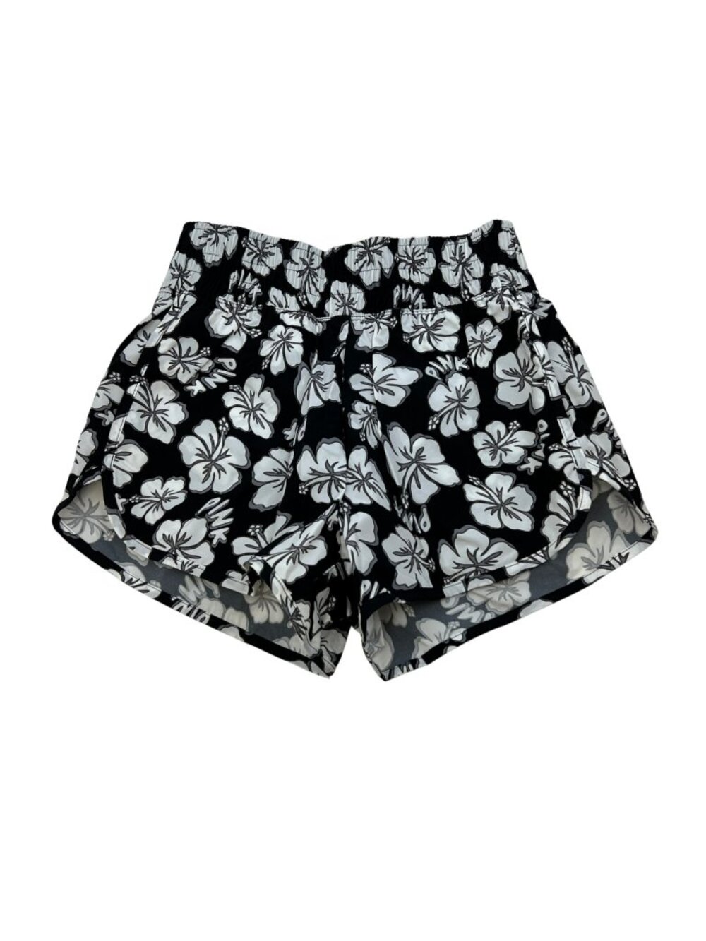 PINK Active Womens Floral Shorts Pull On Black/White Size XS Pockets New